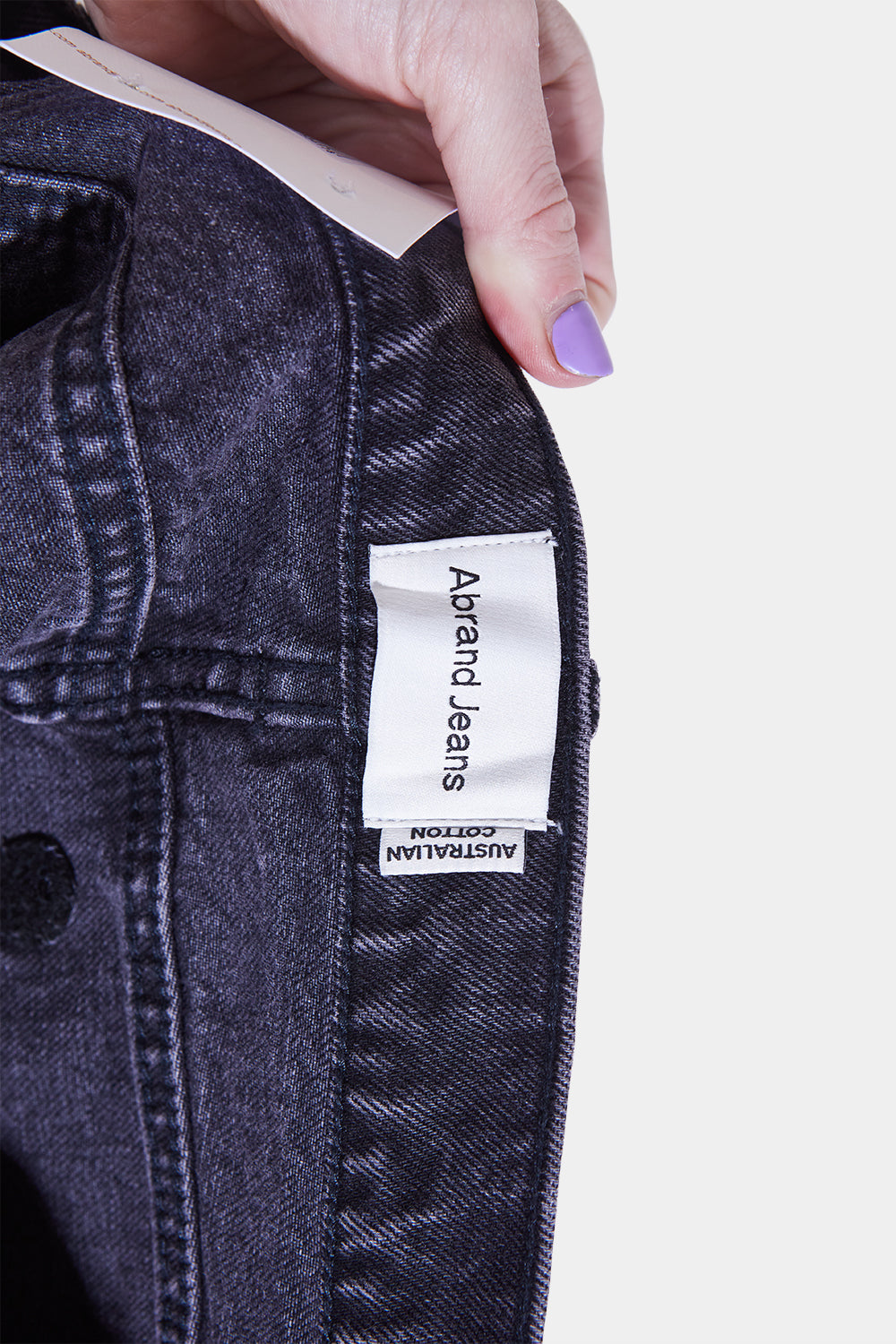 Abrand Jeans Black Low Denim Maxi Skirt with Split