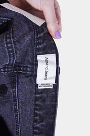 Abrand Jeans Black Low Denim Maxi Skirt with Split