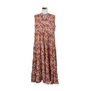 Paul And Joe Rust Floral long Tiered Sleeveless Dress
