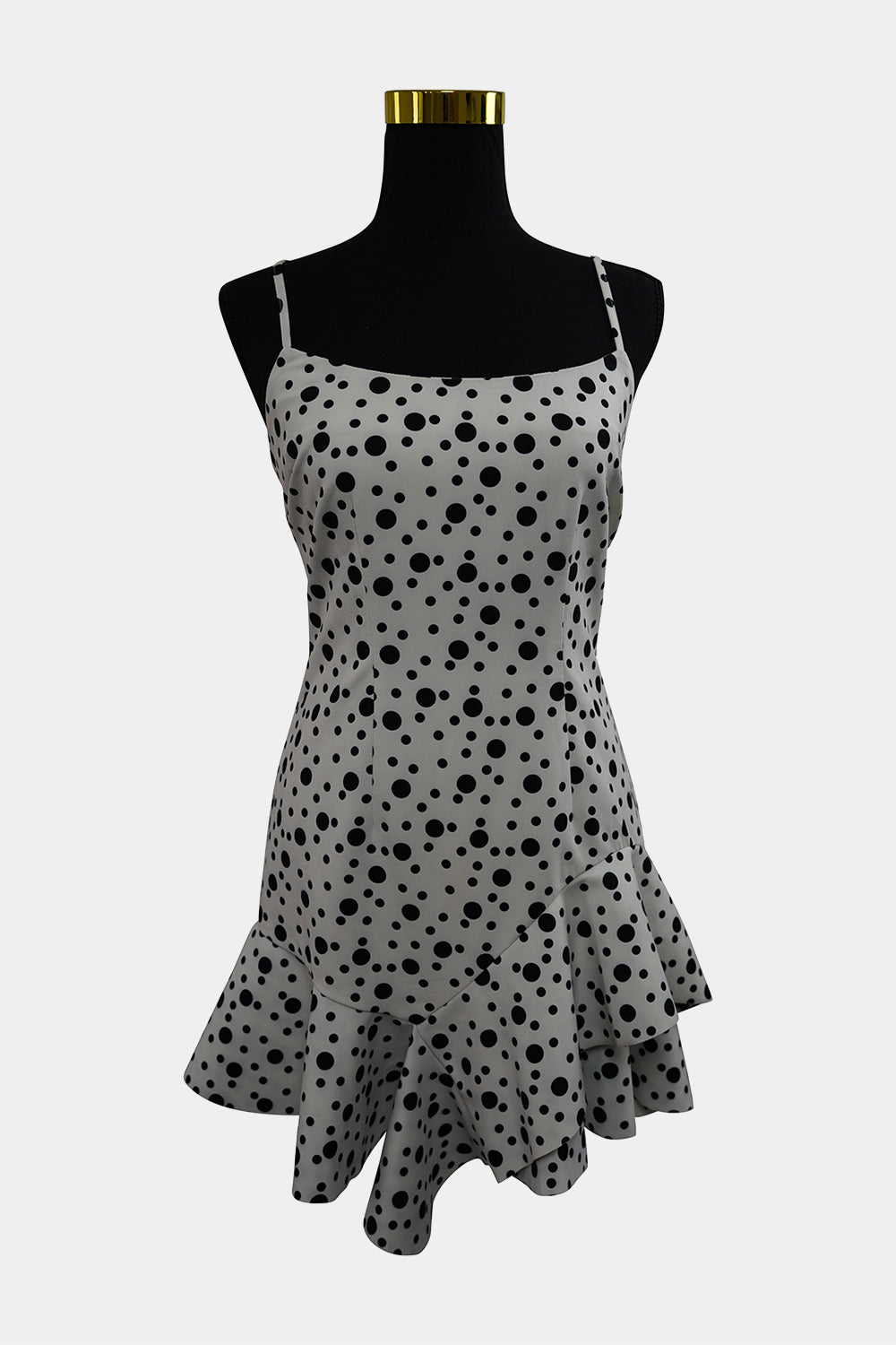 PILGRIM White, Black Polka Dot Frill Dress