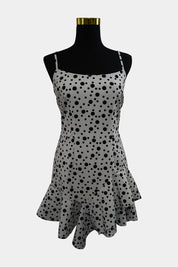 PILGRIM White, Black Polka Dot Frill Dress