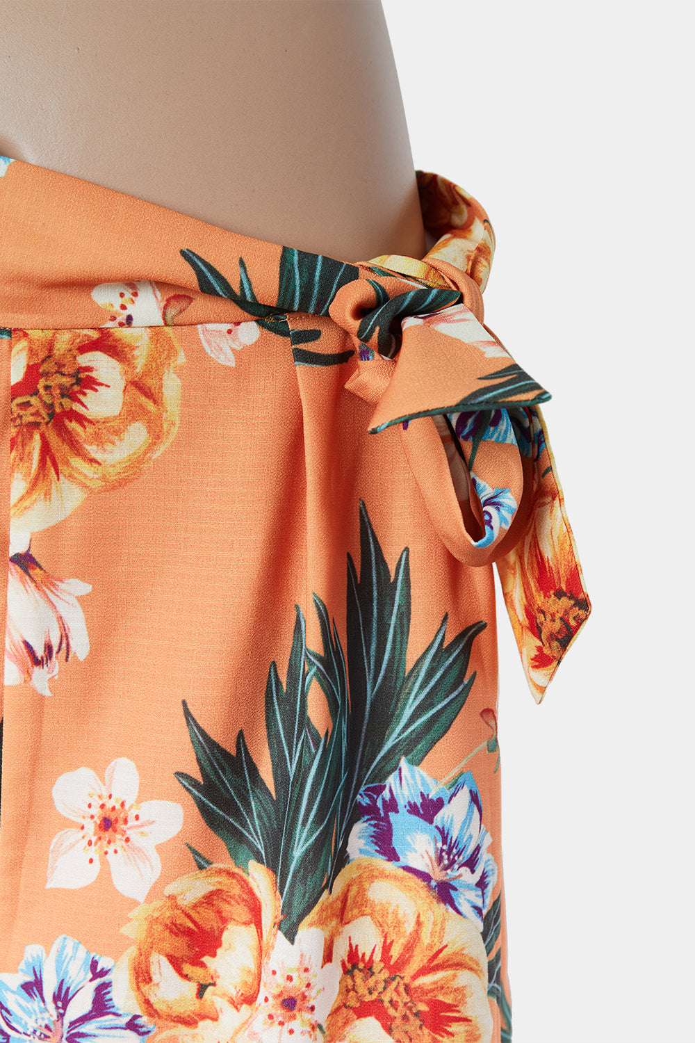 SHEIKE Orange Floral Tie Waist