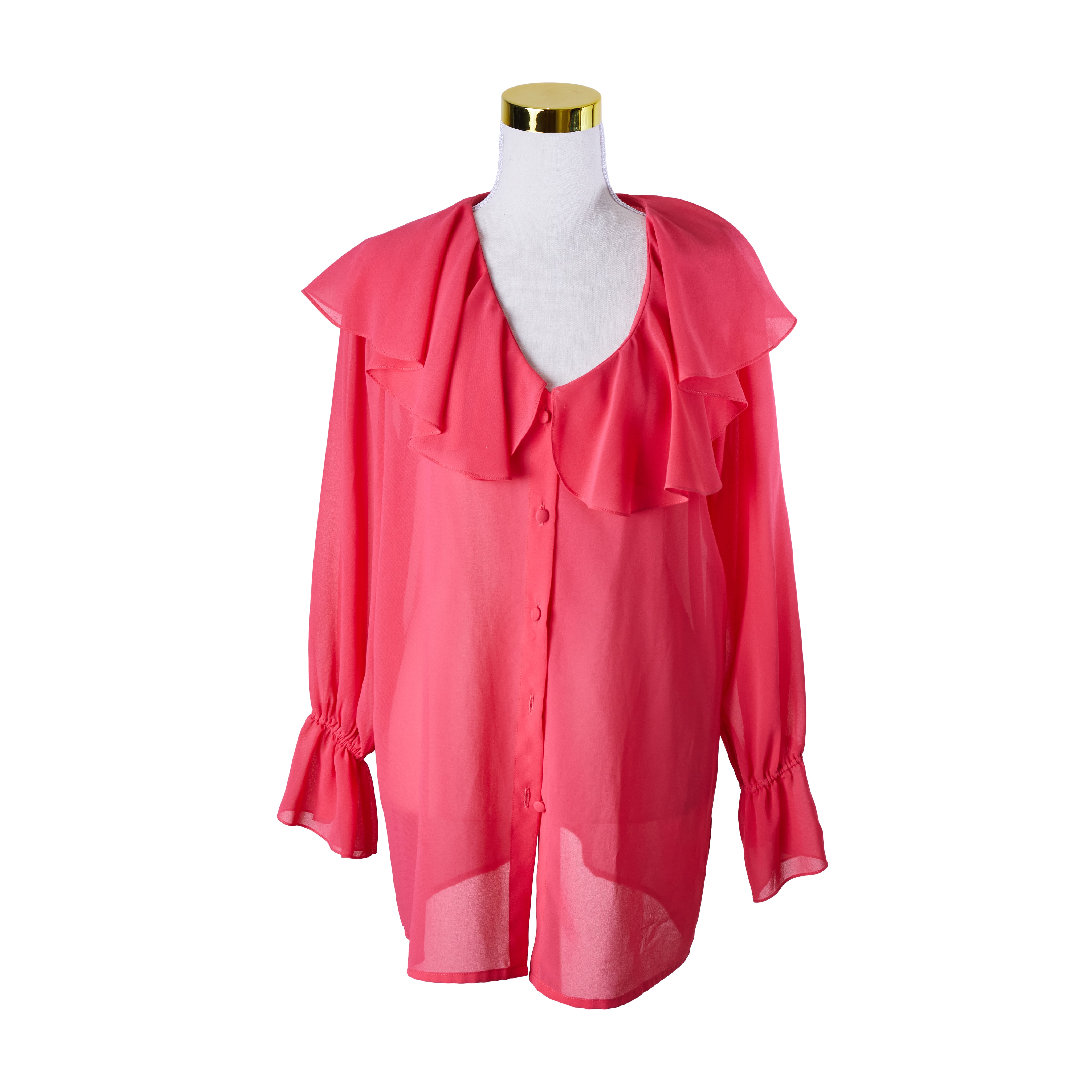 Lisa Ho Fuschia Frill Neck Blouse