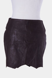 Blessed Are The Meek Brown Leather Mini Skirt