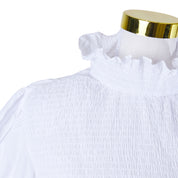 Scanlan And Theodore White Frill High Neck Blouse