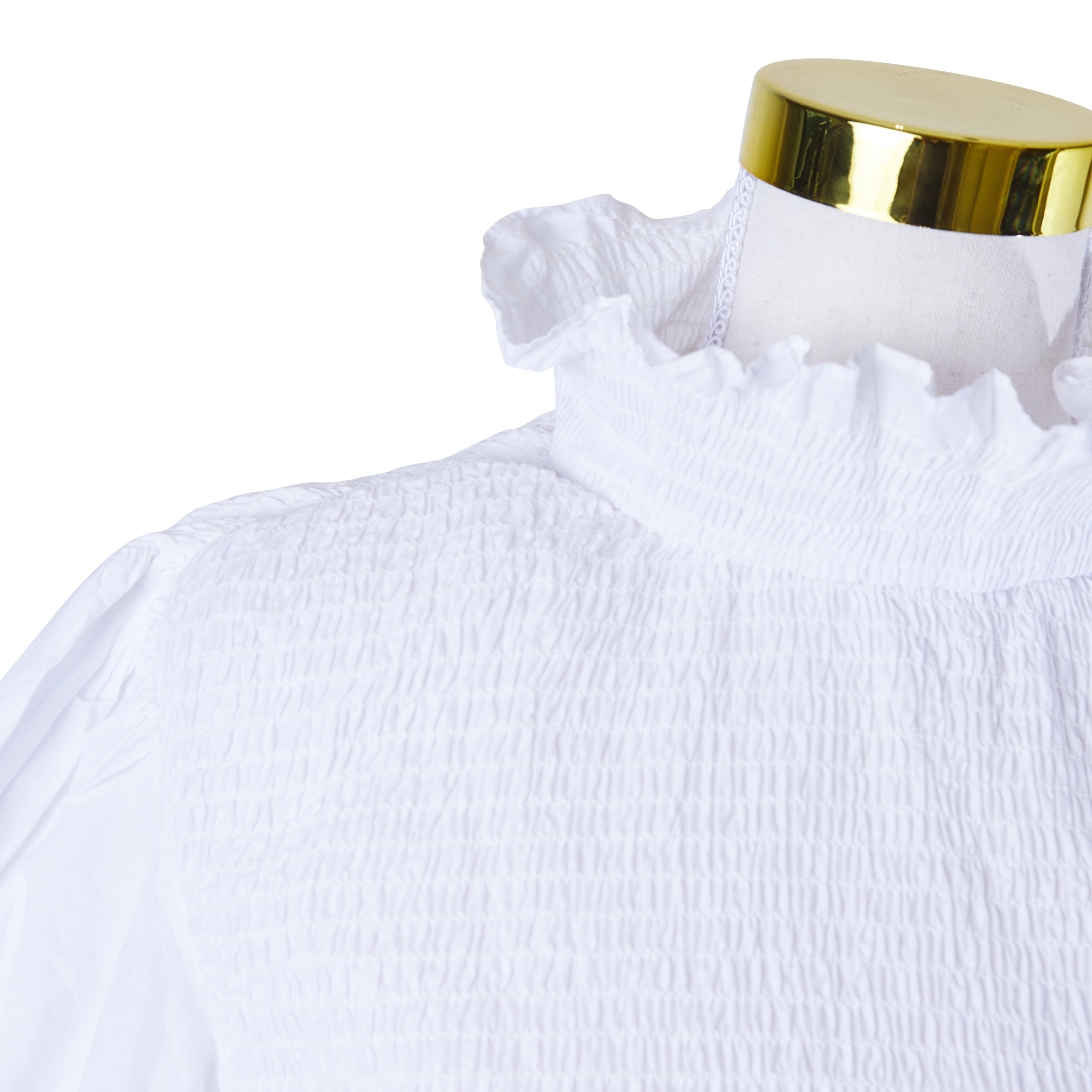 Scanlan And Theodore White Frill High Neck Blouse