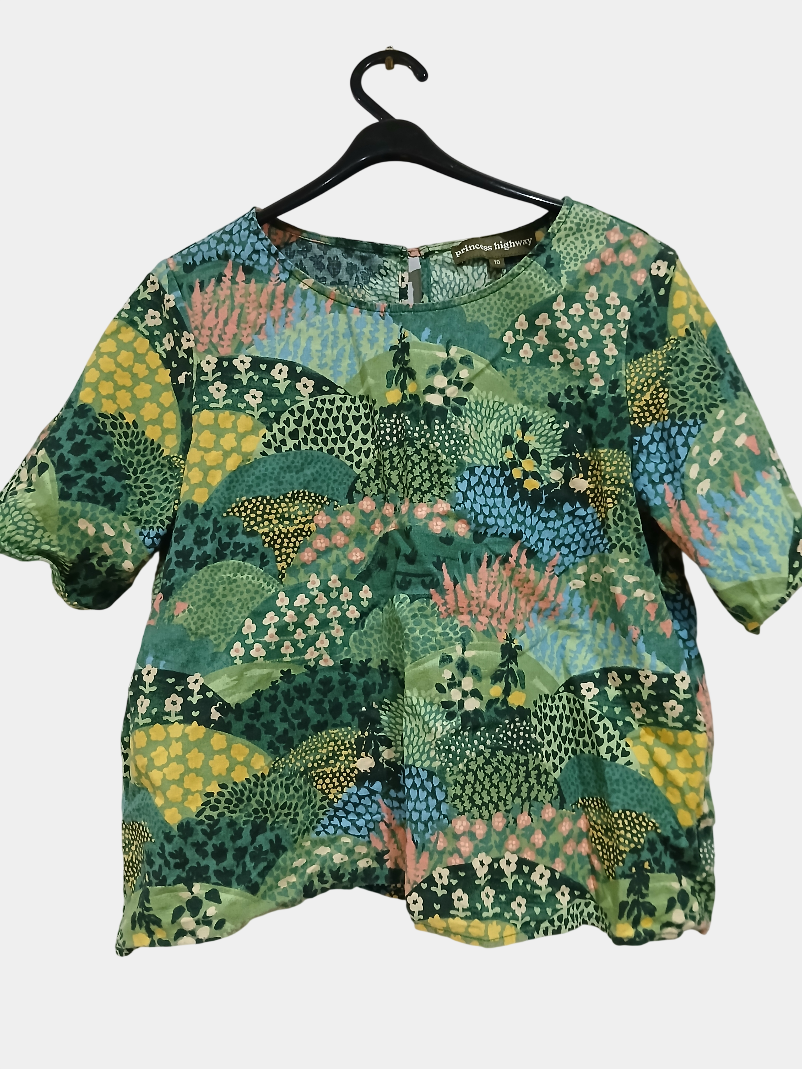 Green Princess Highway Linen Shirt Size 10