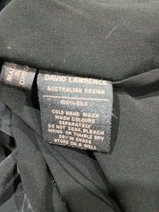 David Lawrence Black Silk and Lace Mini Dress Size 14