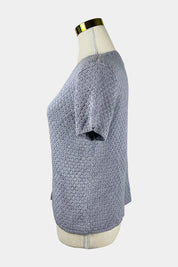 Jones Ny Blue Button Up Knit Top