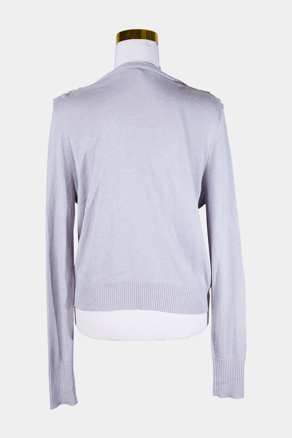 RJC Grey Beaded Lace Trim Grey Cardigan
