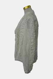Olla Oh White Lace Sequin Collard Blazar