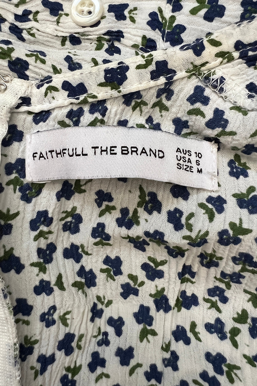 Faithfull The Brand White and Blue Dress
