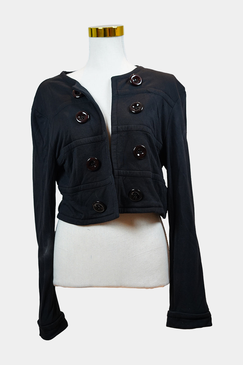 Morgan De Toi Black Cropped Long Sleeve Jacket