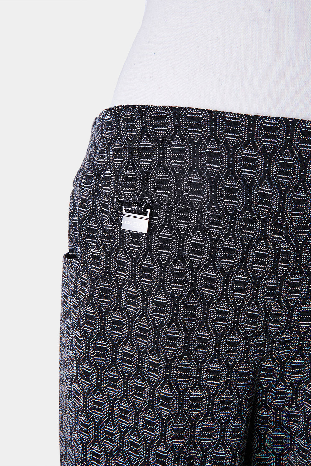 LISETTE Black Pattern  Low Rise Pants