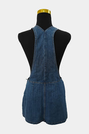 BOOHOO Blue Denim Dungaree Dress