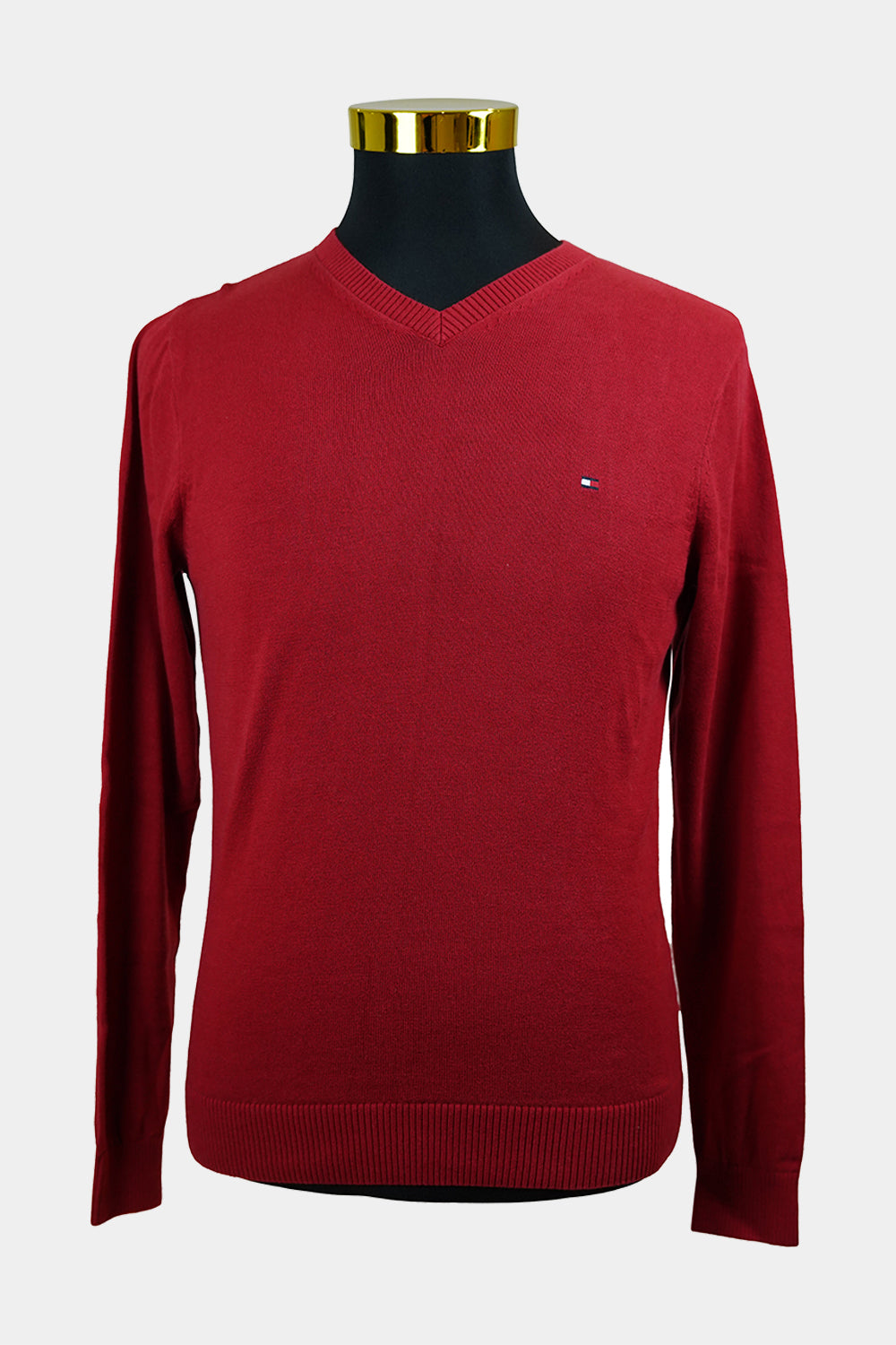 Tommy Hilfiger Red V Neck Sweater