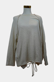 BASSIKE Cream Textured Pull Over