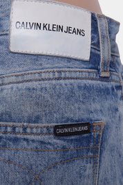 Calvin Klein Blue Acid Wash High Rise Straight Leg Jeans