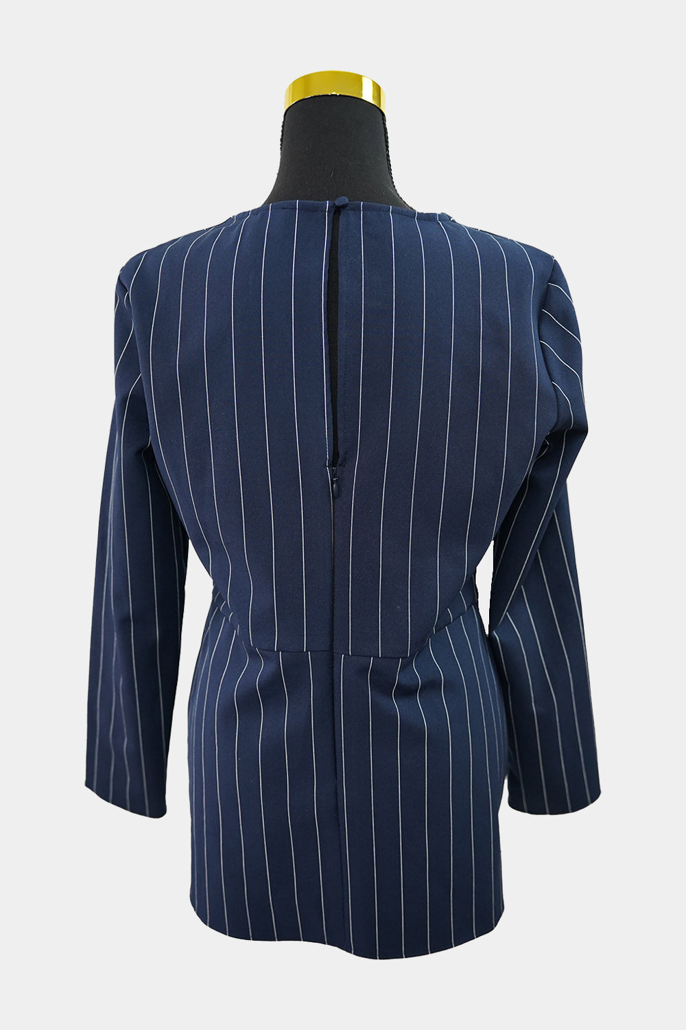 ASOS Navy White Pinstripe Long Sleeve Mini Dress
