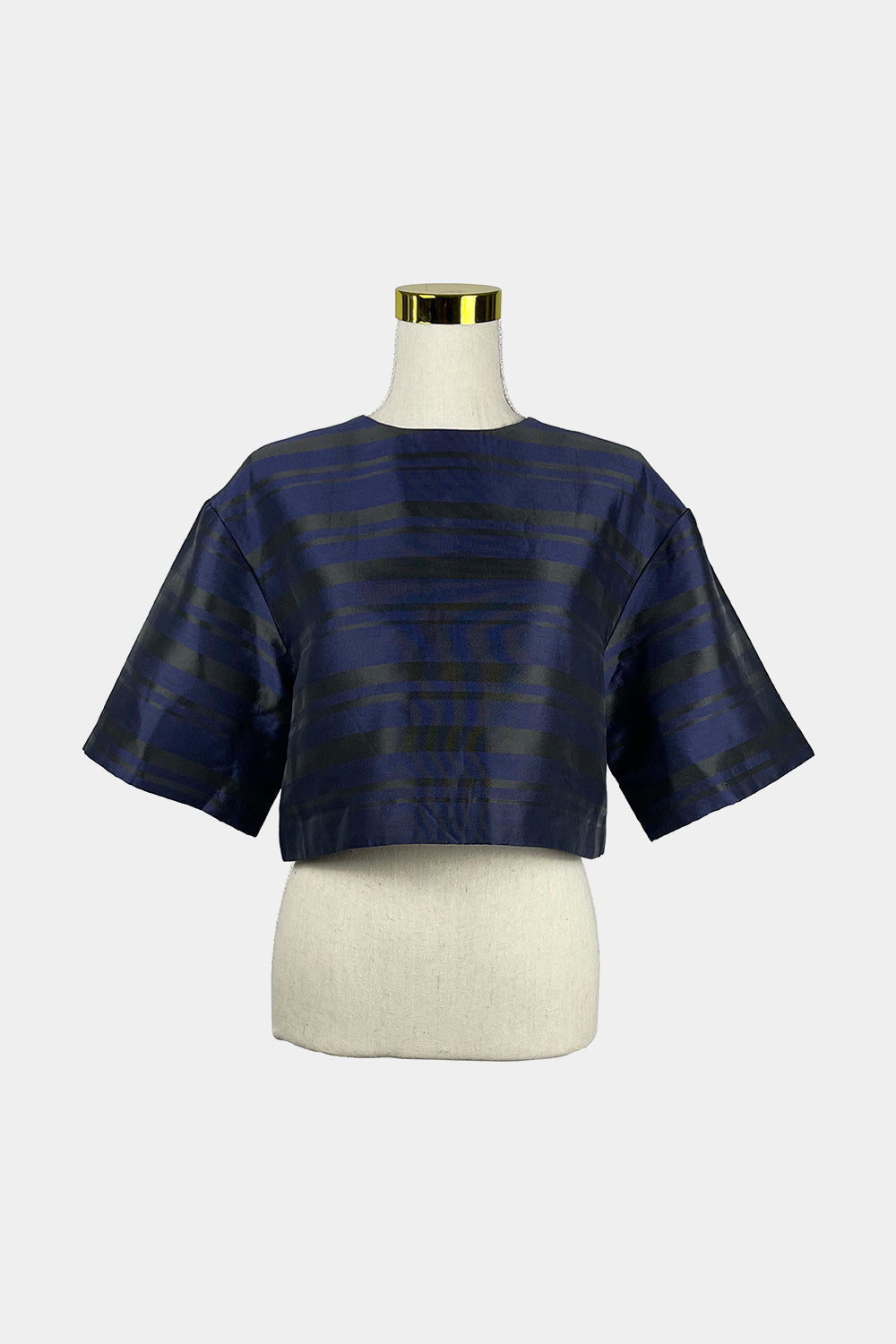 meo Collective Navy, Black Striped Crop