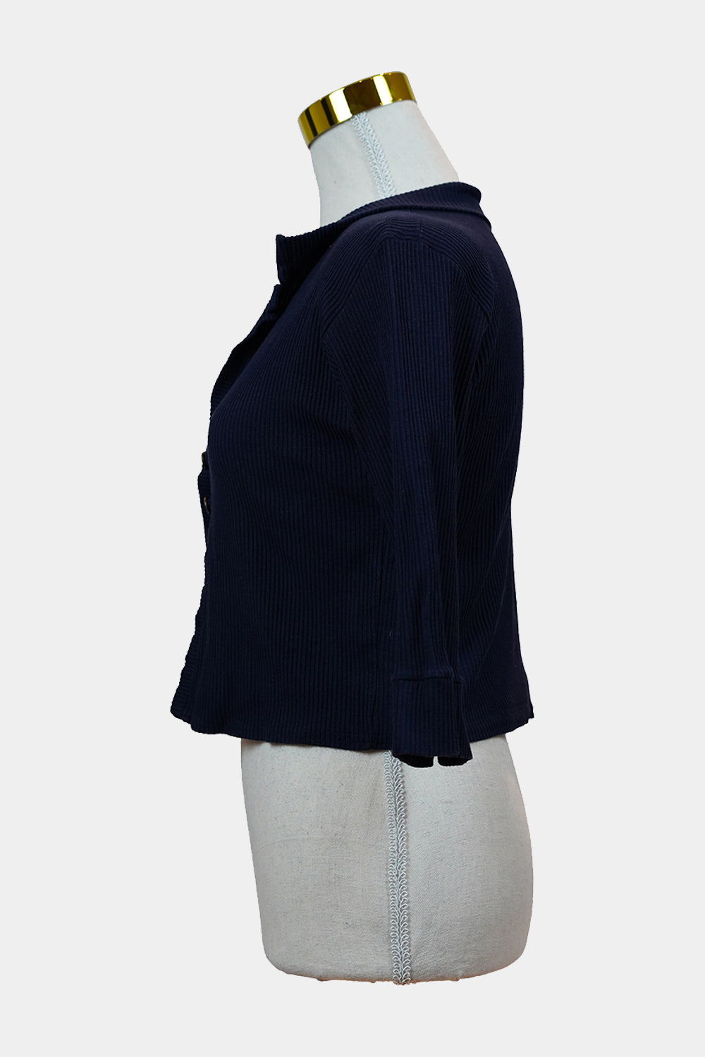 Assorted Brands Navy Ribbed Cropped Cardigan