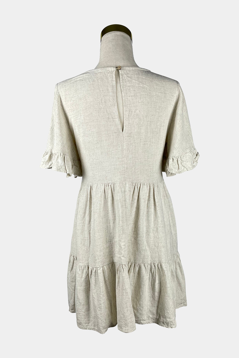 ALLY Cream Linen Mini Dress