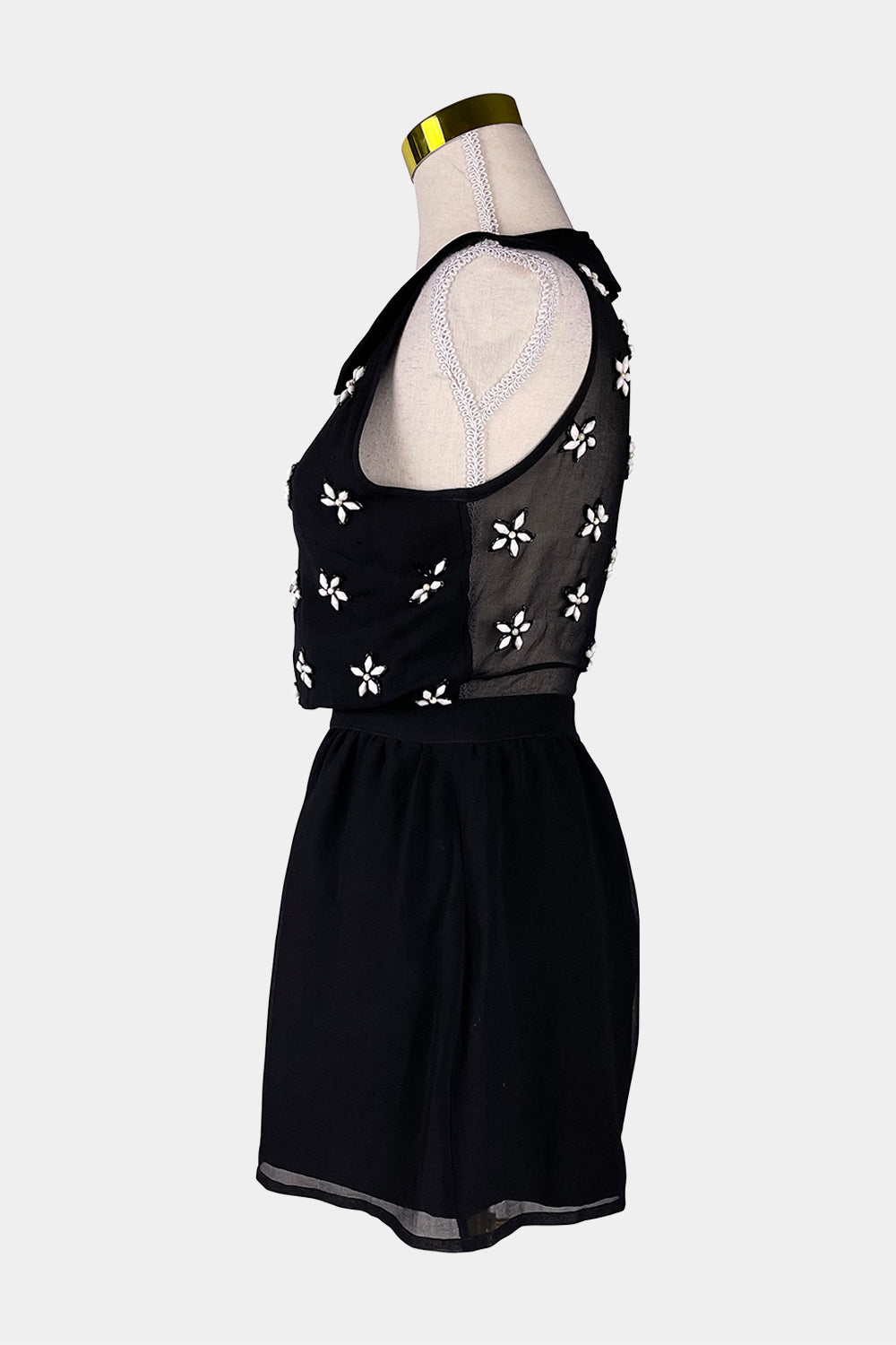 TOPSHOP Black Beaded Playsuit
