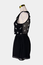 TOPSHOP Black Beaded Playsuit