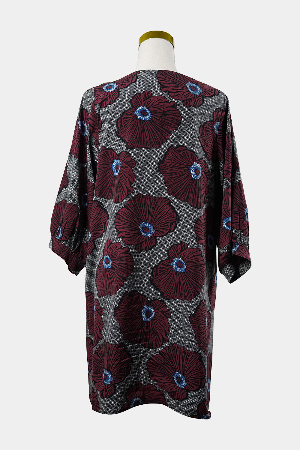 Olga De Polga Burgandy, Black Poppy Smock Mini Dress