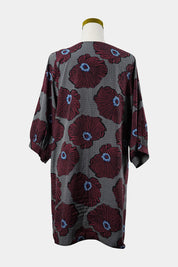 Olga De Polga Burgandy, Black Poppy Smock Mini Dress