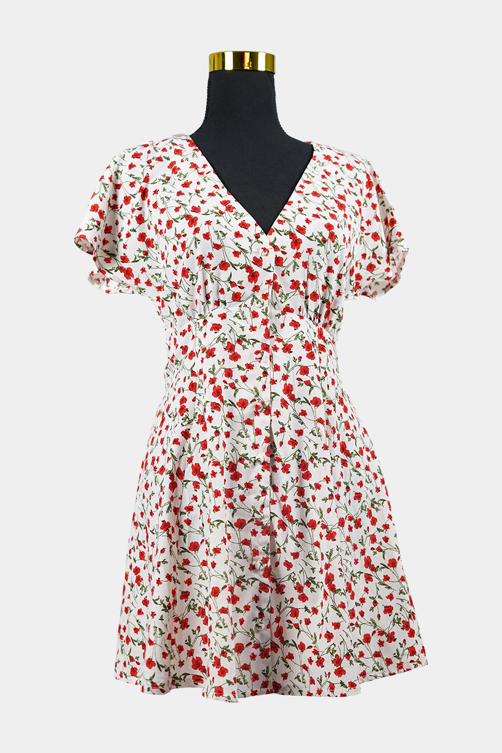 Alive Girl Pink, Red, Green Floral Mini Dress