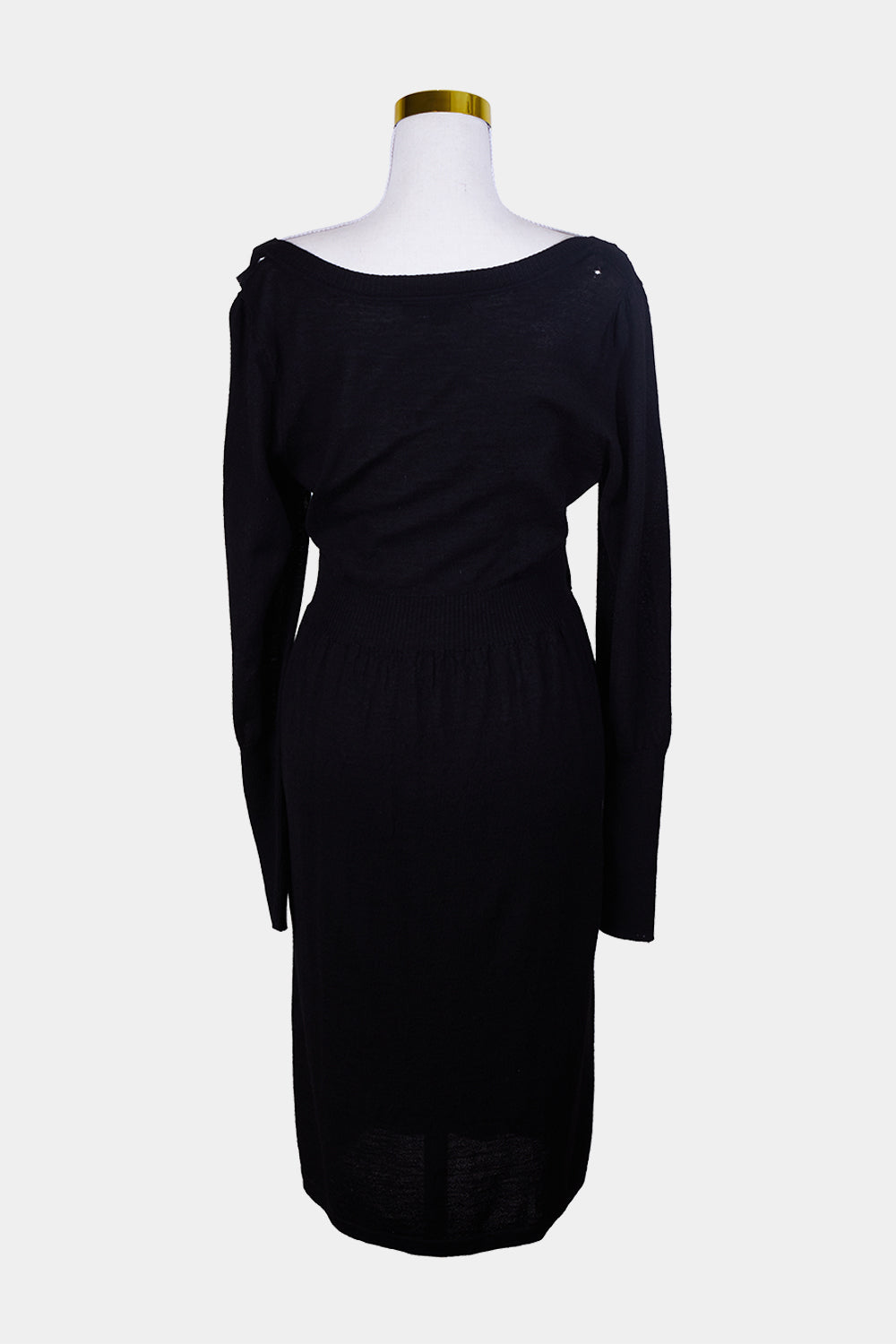 Anna Hoffman Black Knit Long Sleeve Dress