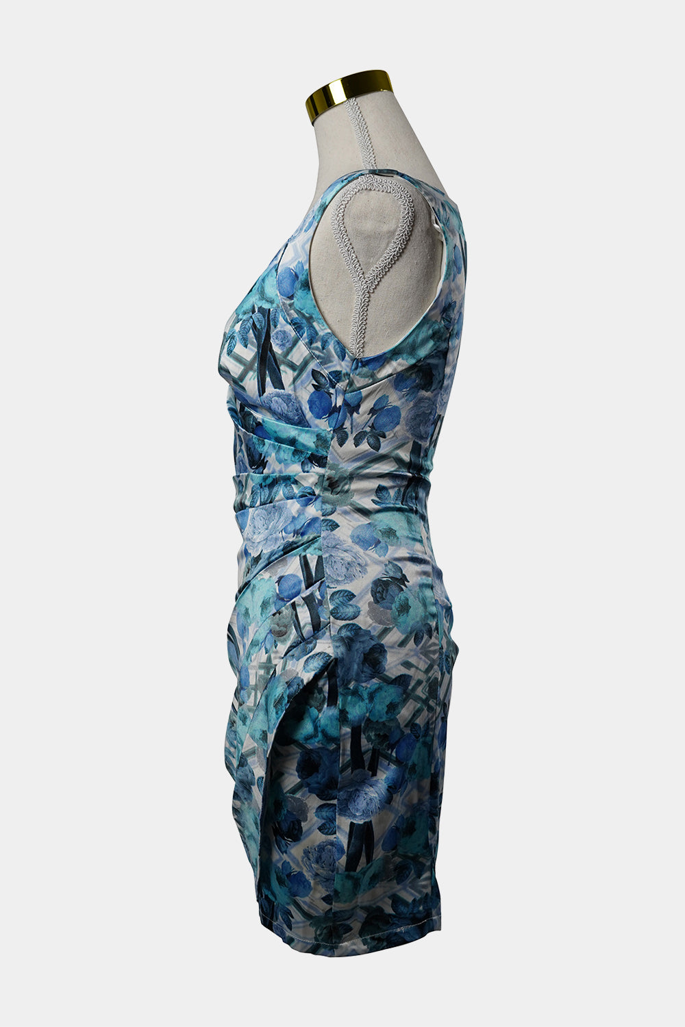PARADISCO Blue Floral Tight Mini Dress