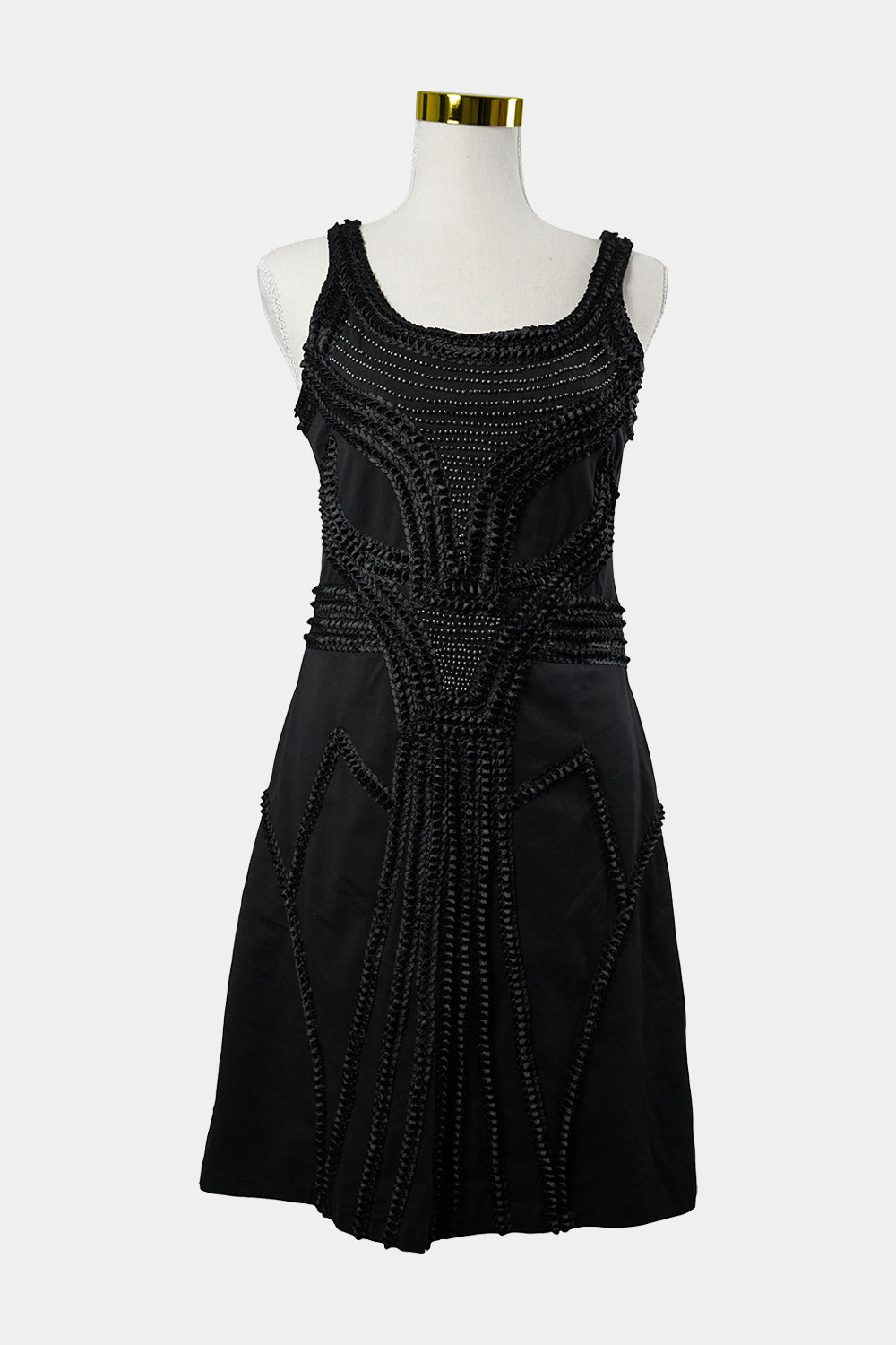 AMEISE Black Mini Dress With Beading Detail