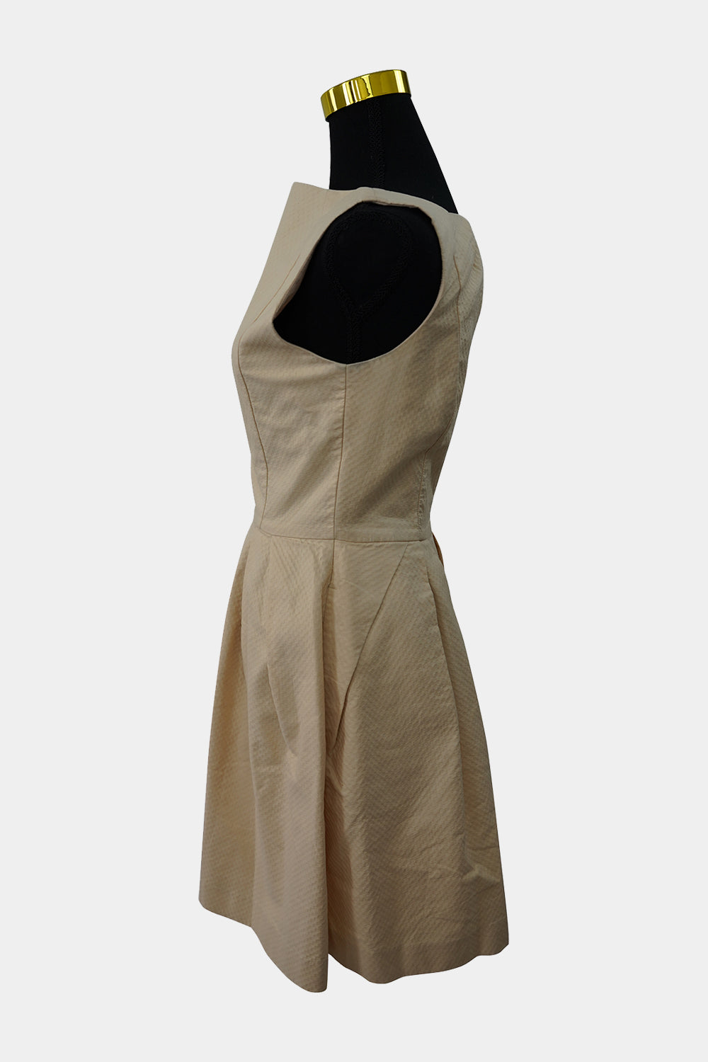 cue fit and flare dress Cue in the City Dress Womens 6 Beige Orange Twill Fit & Flare Dress