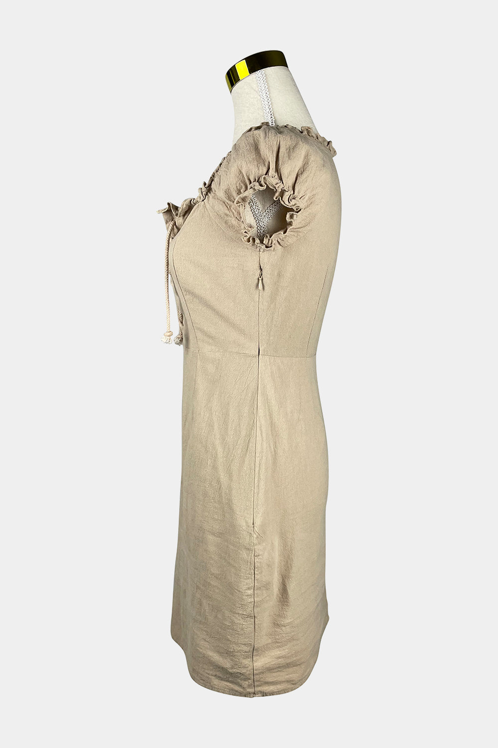 Nasty Gal Beige Linen Mini Dress