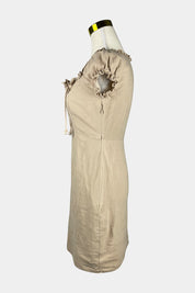 Nasty Gal Beige Linen Mini Dress