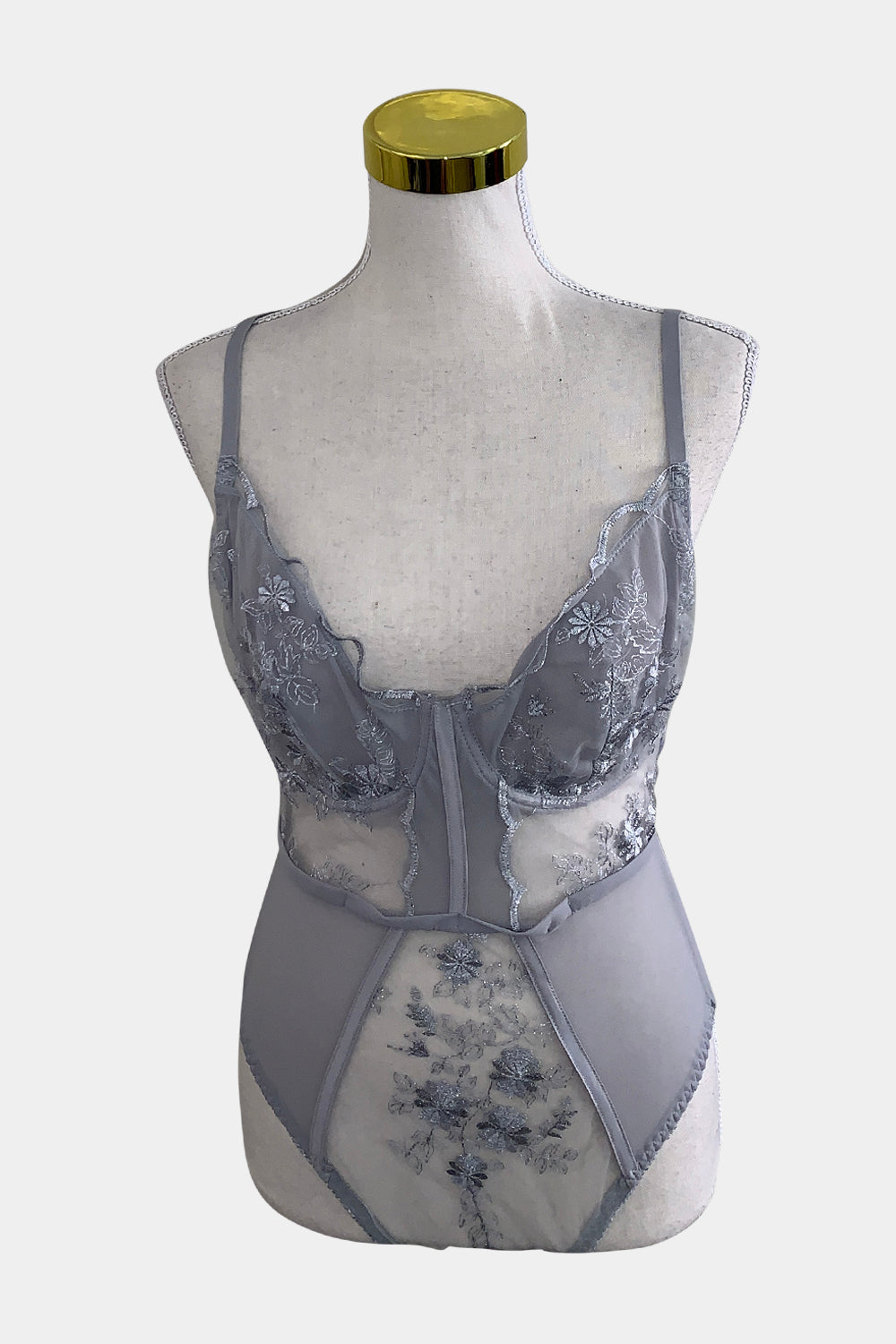 Kat The Label Grey Bodysuit