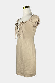 Nasty Gal Beige Linen Mini Dress