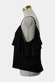 PILGRIM Black Frilled Sleeve Cami Singlet