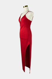 SHAREEN Red Bodycon Evening Dress