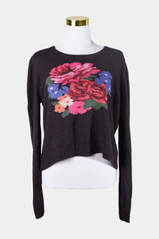 Peter Alexander Black Printed Knit Sweater