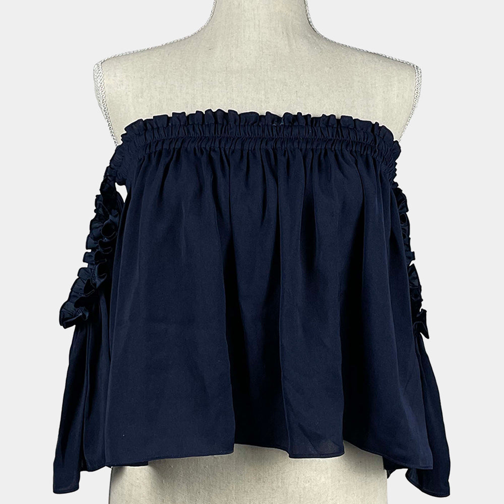 Bec & Bridge Navy Off shoulder Top