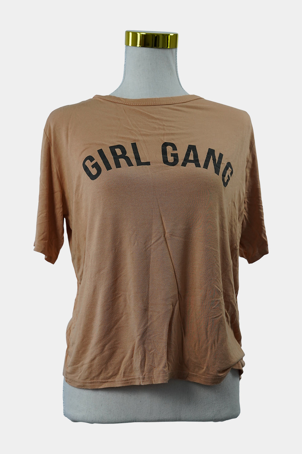 BOOHOO Beige Girl Gang T-Shirt