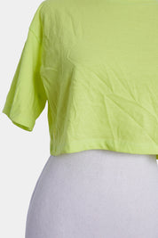 The Frankie Shop Fluoro Green Cropped T Shirt