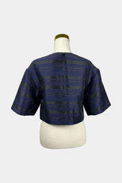 C/meo Collective Navy, Black Striped Crop