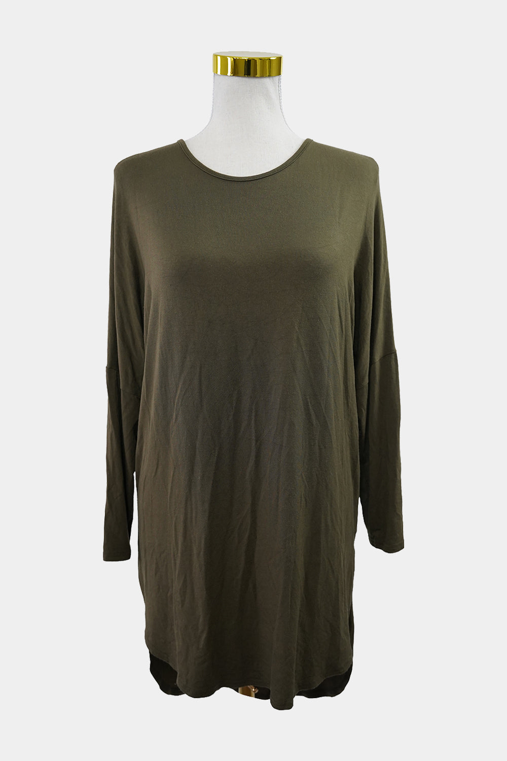 Caroline Morgan Khaki Long Sleeve Top