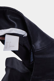H And M Black Faux Leather Mini Skirt