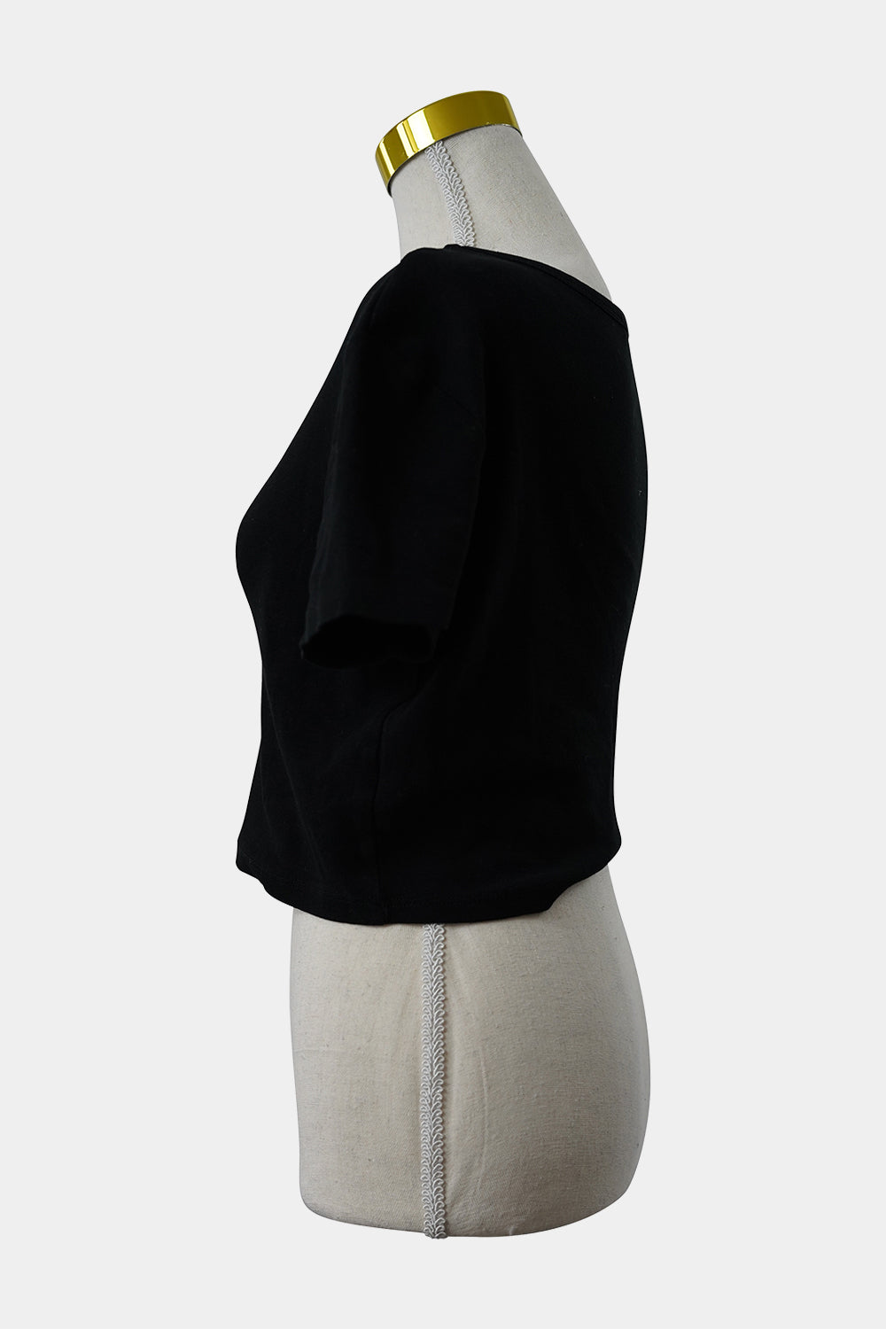 ZARA Black Cropped Crew Tee