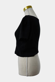 ZARA Black Cropped Crew Tee